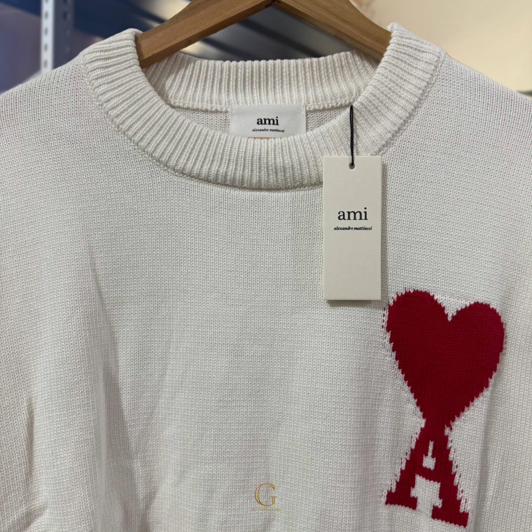 Ami Knitted Sweater White thumbnail 2