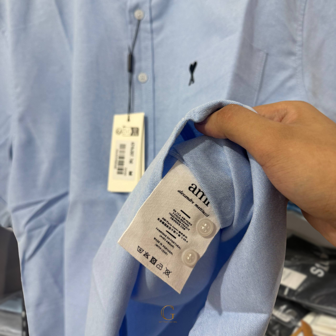 Ami Paris BOXY SHORT SLEEVES Button Down SKY thumbnail 3