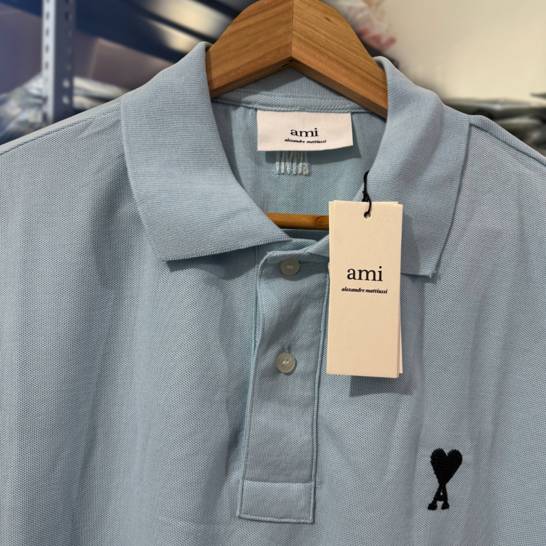 Ami Polo Shirt SKY BLACK LOGO thumbnail 2