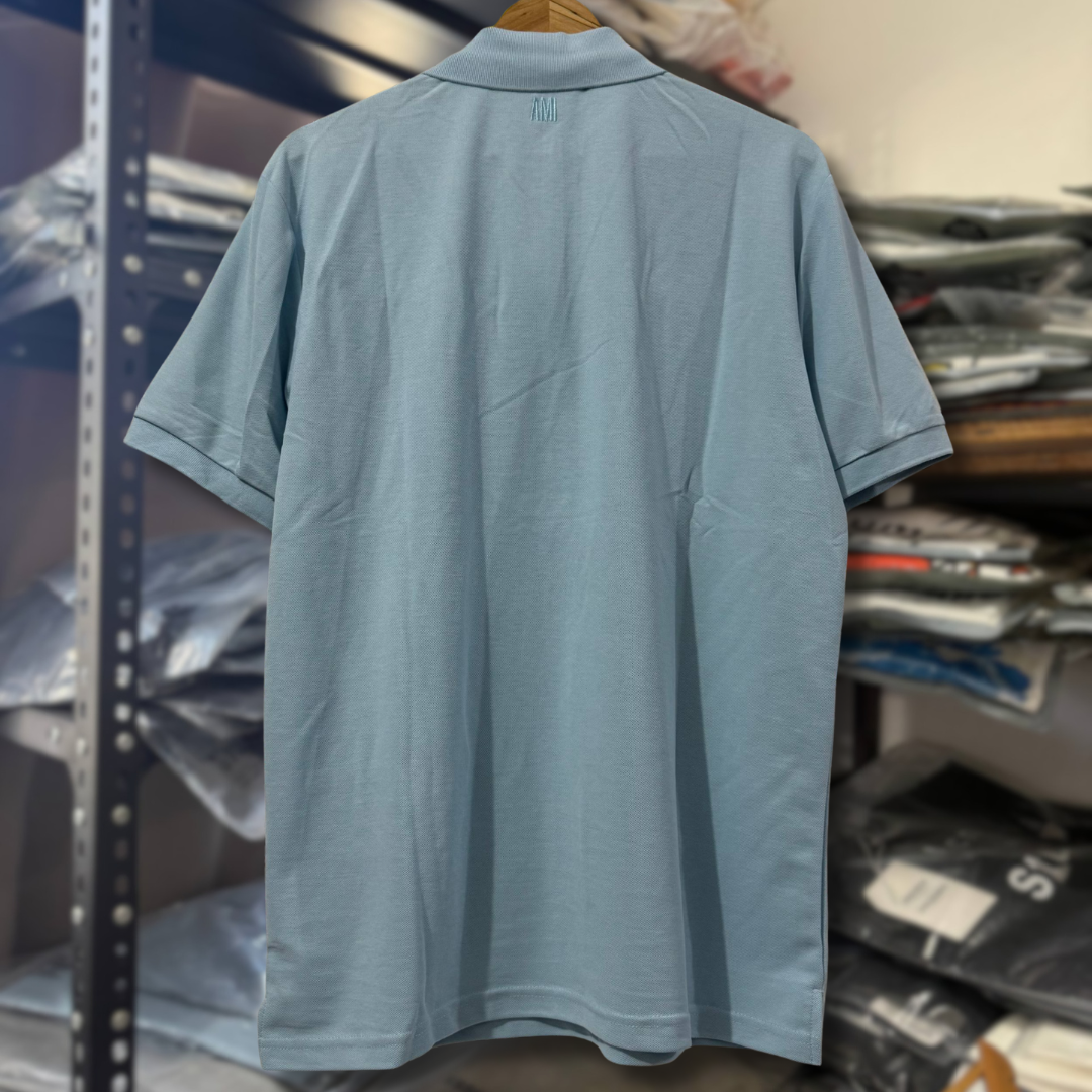 Ami Polo Shirt SKY BLACK LOGO thumbnail 4