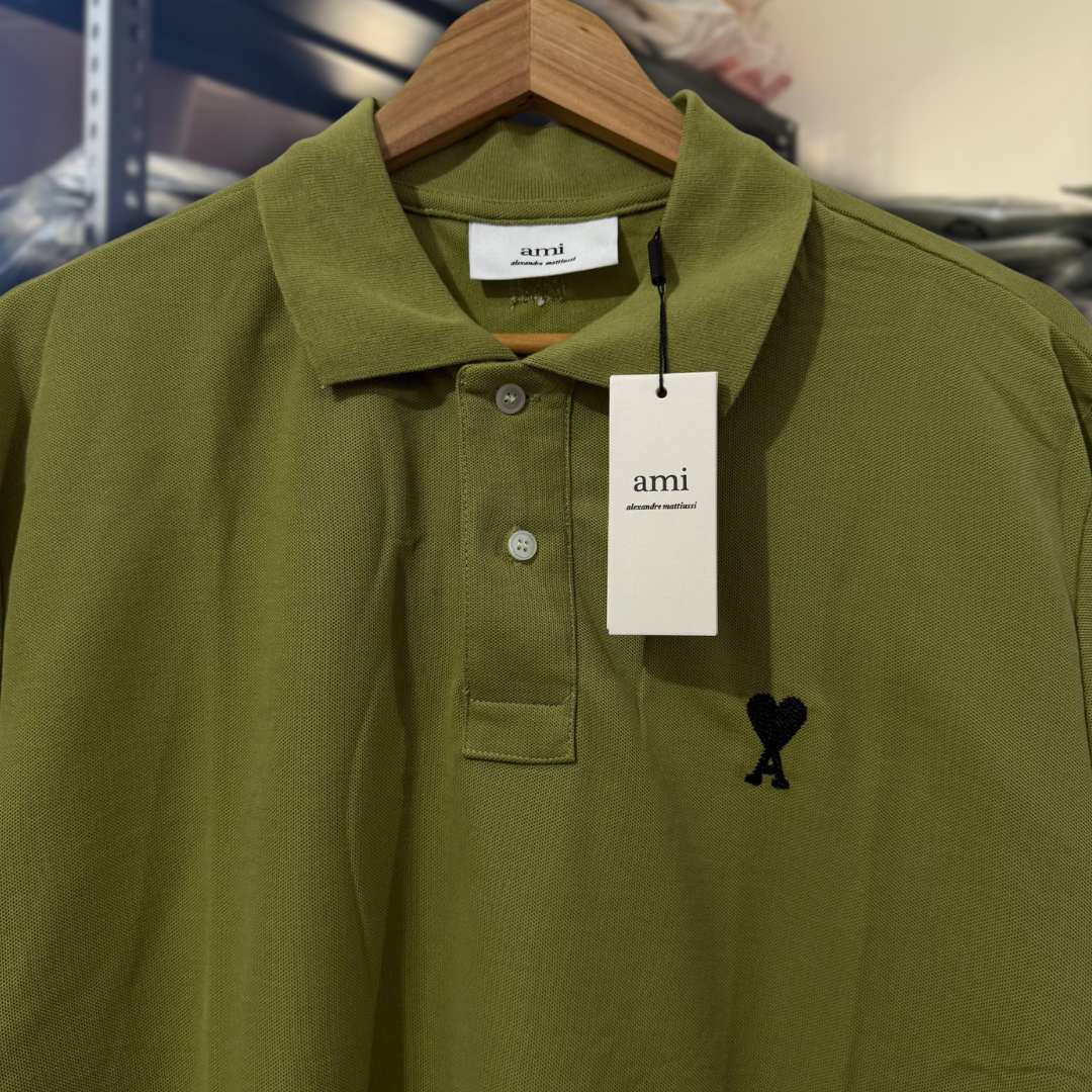 Ami Polo Shirt MOSS BLACK LOGO thumbnail 2