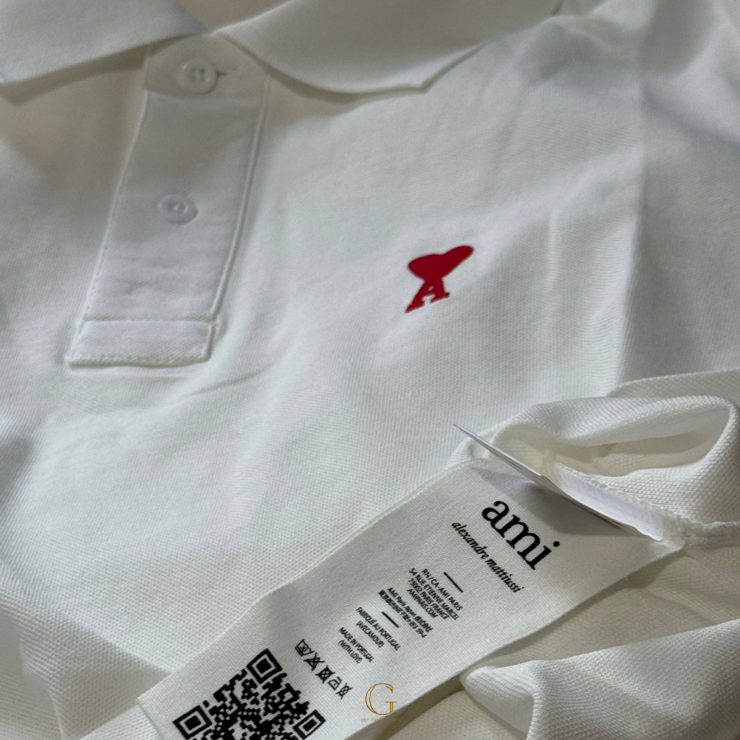 Ami Polo Shirt WHITE thumbnail 4