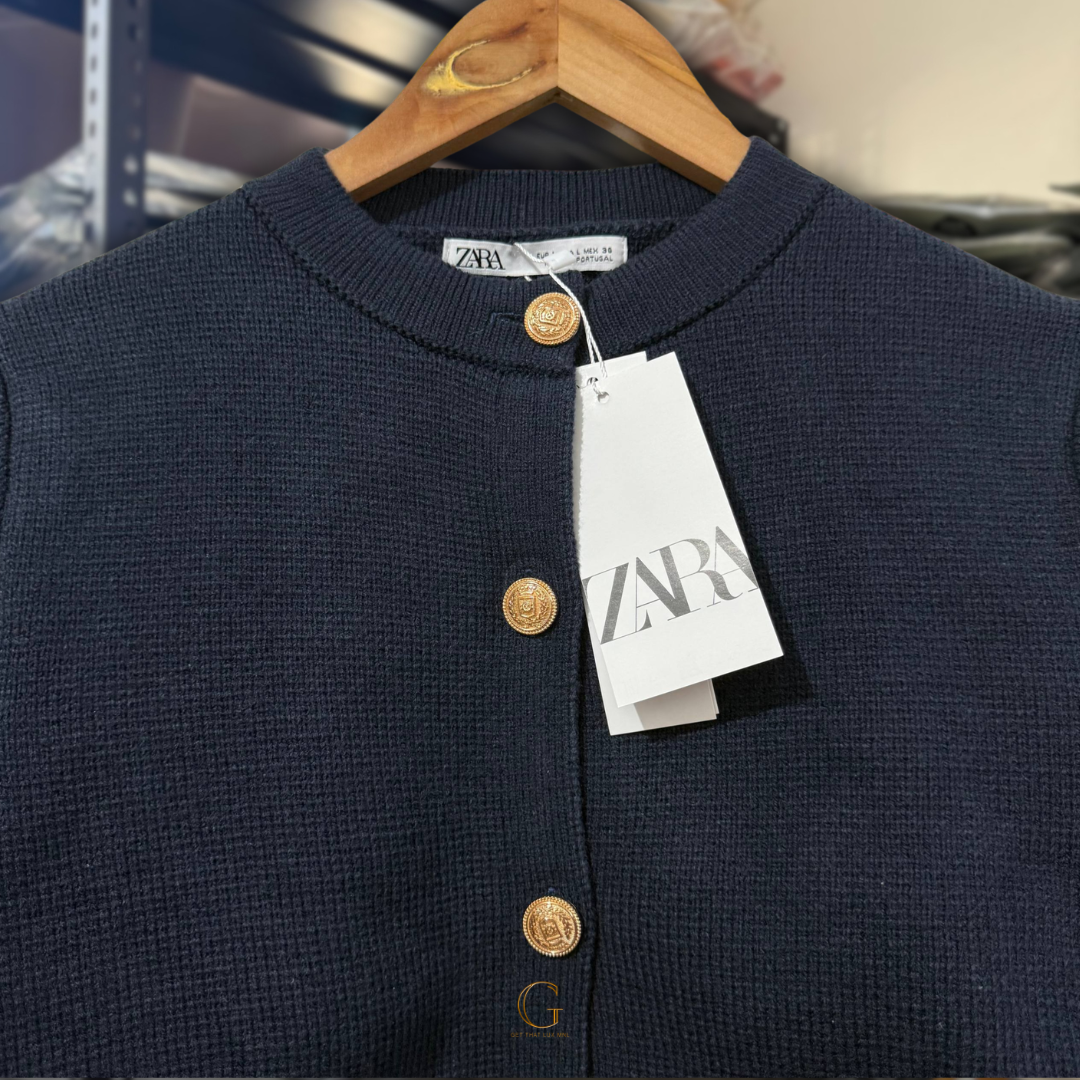 Zara Knitted Cardigan Navy thumbnail 2