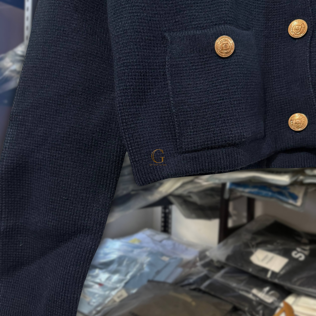 Zara Knitted Cardigan Navy thumbnail 3