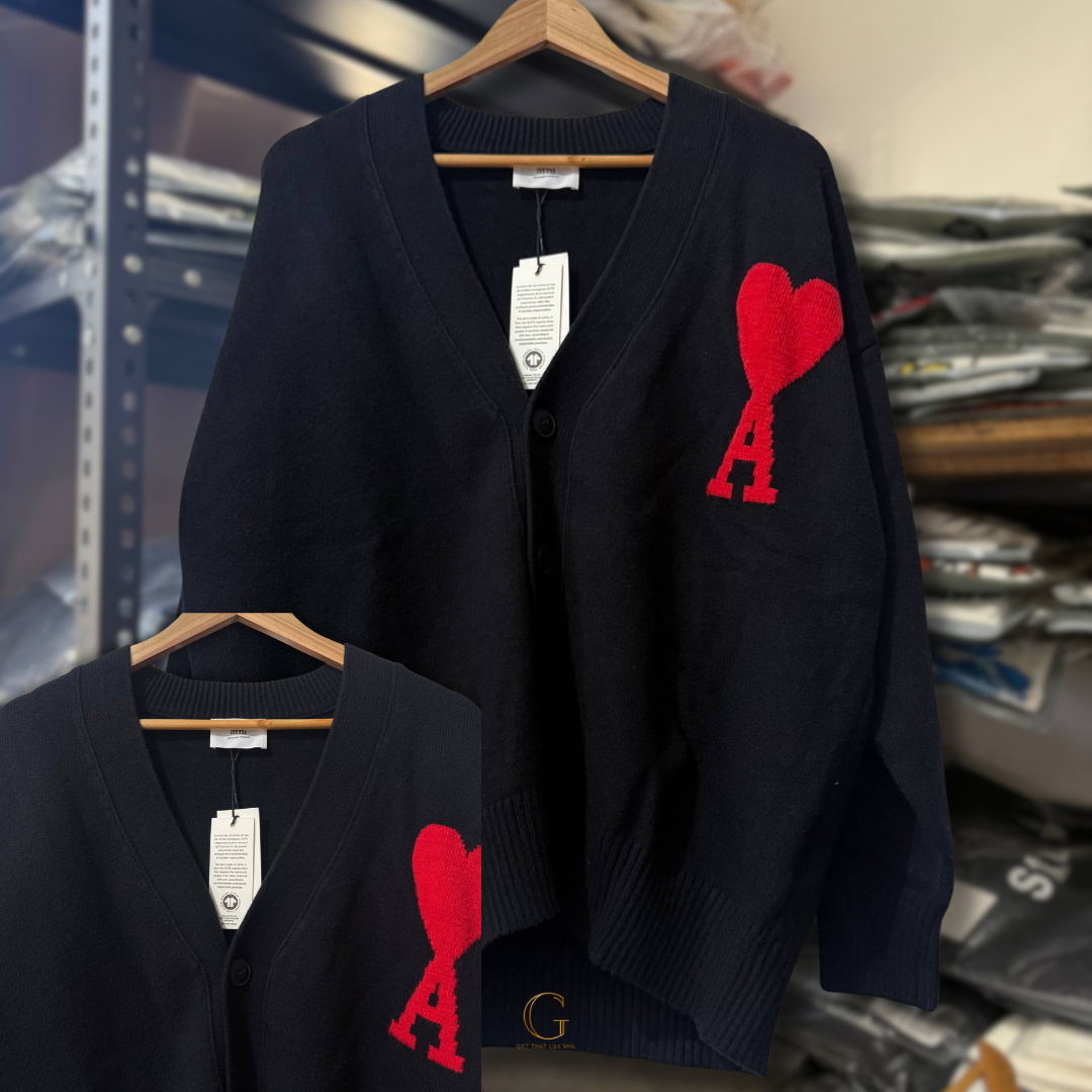 Ami Knitted Cardigan Black