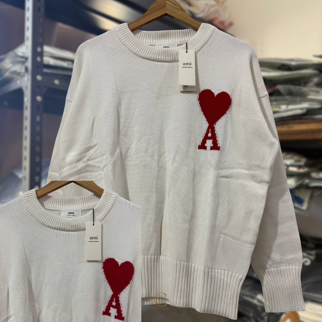 Ami Knitted Sweater White