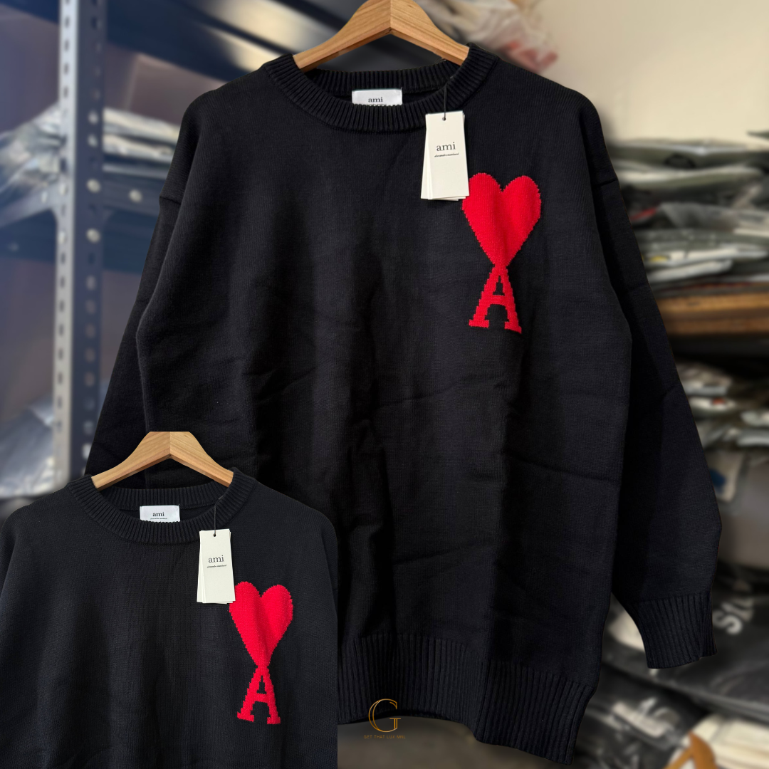 Ami Knitted Sweater Black